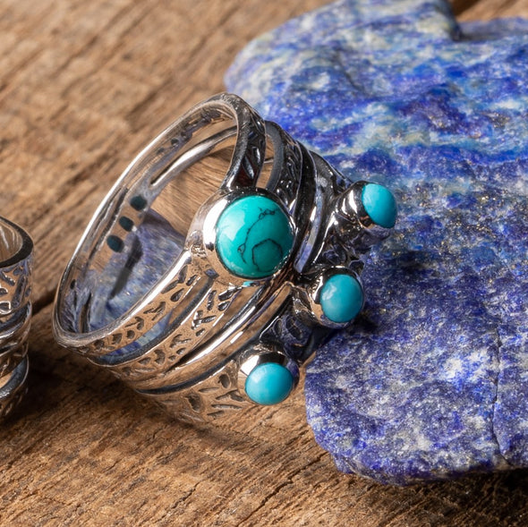 Textured Multi-banded Stone Ring