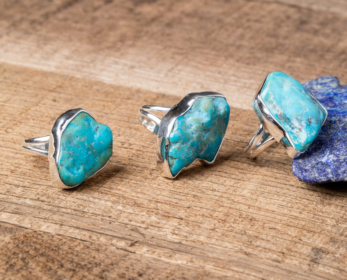 Chunky Turquoise Ring Spiral Jewelry & Artisery