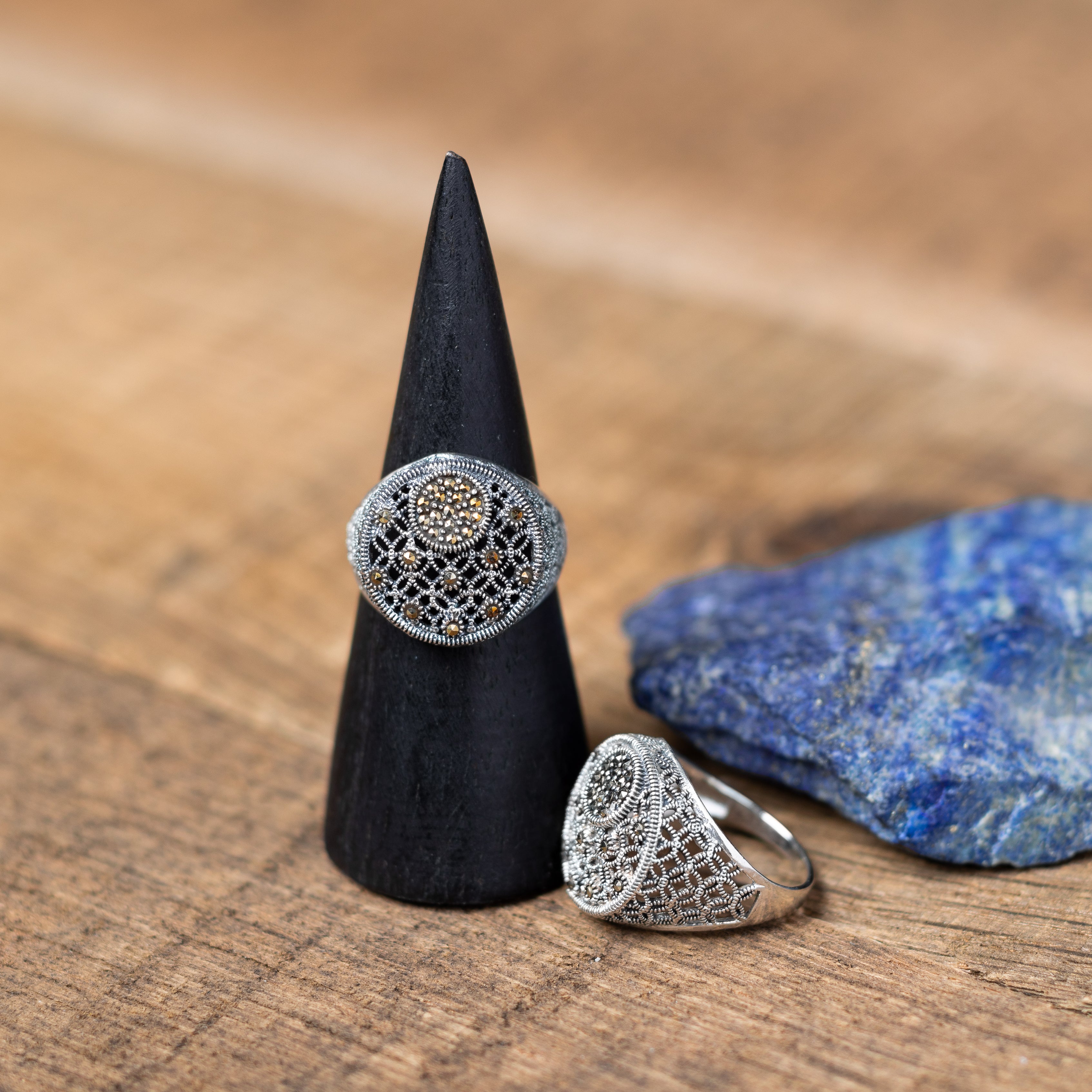 Marcacite Rings Vintage Style Round Marcasite Rings – Spiral Jewelry & Artisery