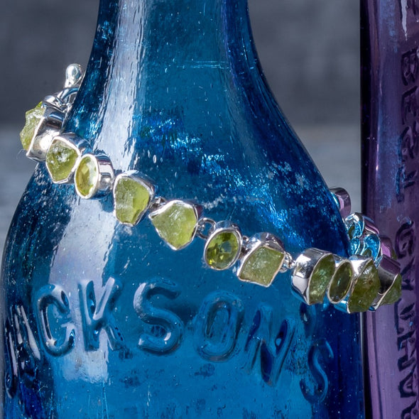 Bright Green Raw + Cut Link Bracelets
