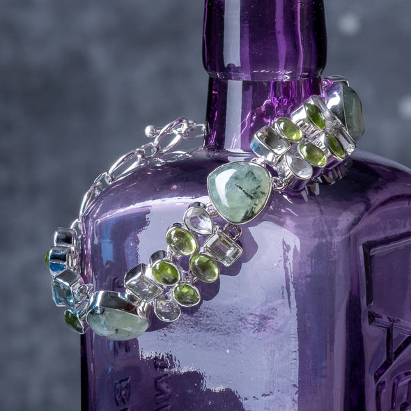 Blue-Green Multi-Stone Statement Bracelets