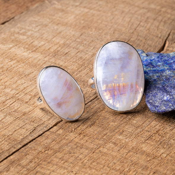 Moonstone Shimmery Statement Ring