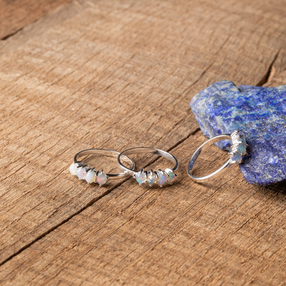 Dainty Faceted Opal Ring