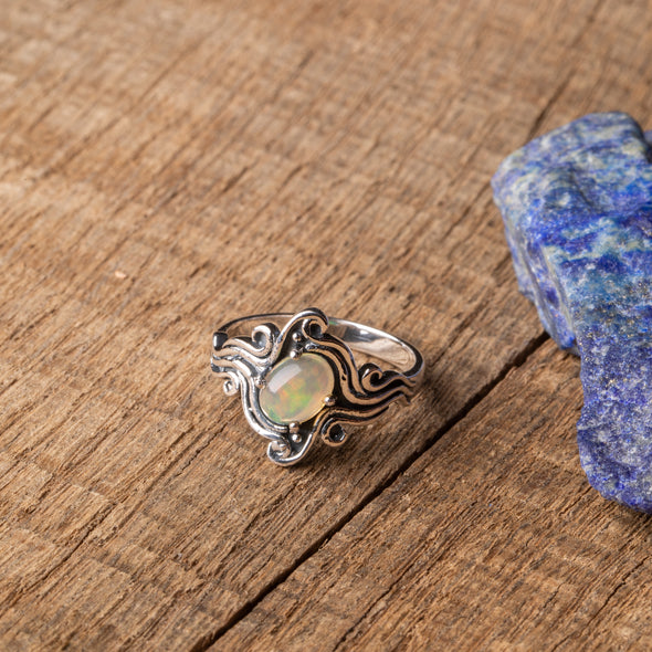Spiral Fillagree Opal Ring