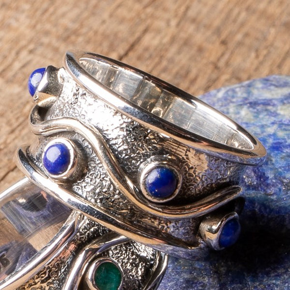 4-Stone Wave Ring