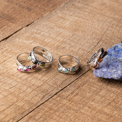 3-Stone Tourmaline Crossover Ring