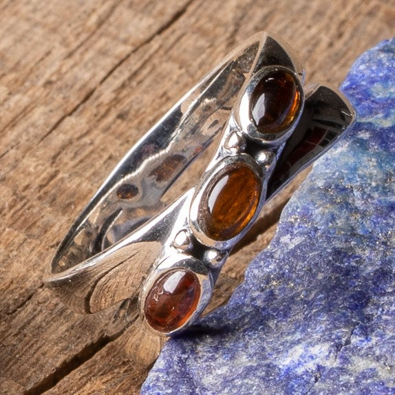3-Stone Tourmaline Crossover Ring