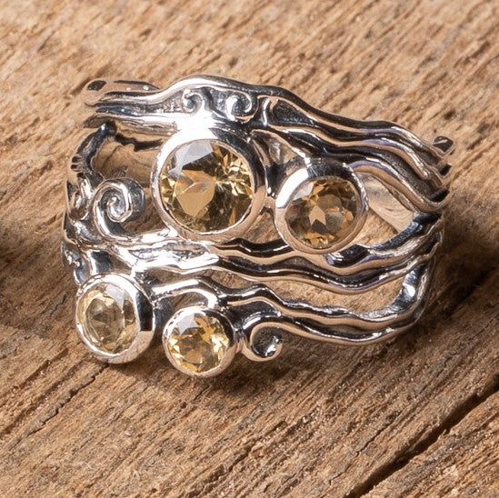 Swirly 4-Stone Ring