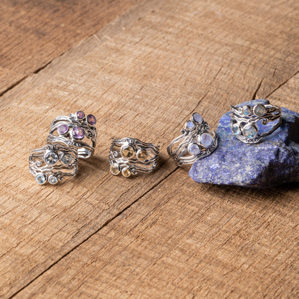 Swirly 4-Stone Ring