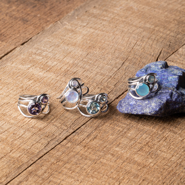 2-Stone Simple Curve Ring