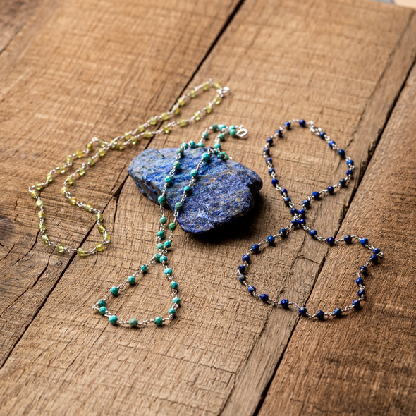 Stone Silver Twist Necklace