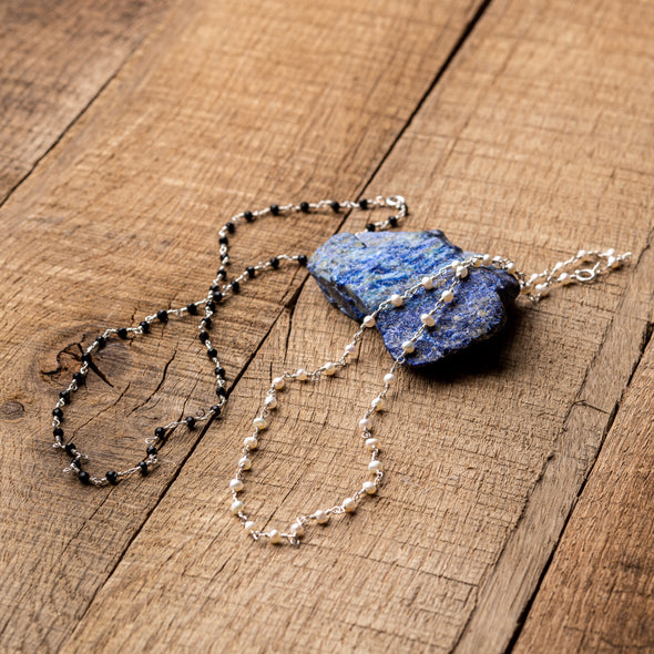 Stone Silver Twist Necklace