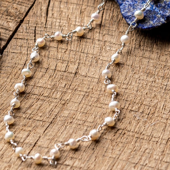 Stone Silver Twist Necklace
