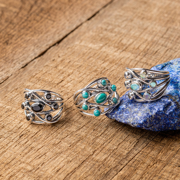 Woven Multi-Stone Ring