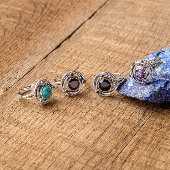 Spiraled Multi-Stone Ring