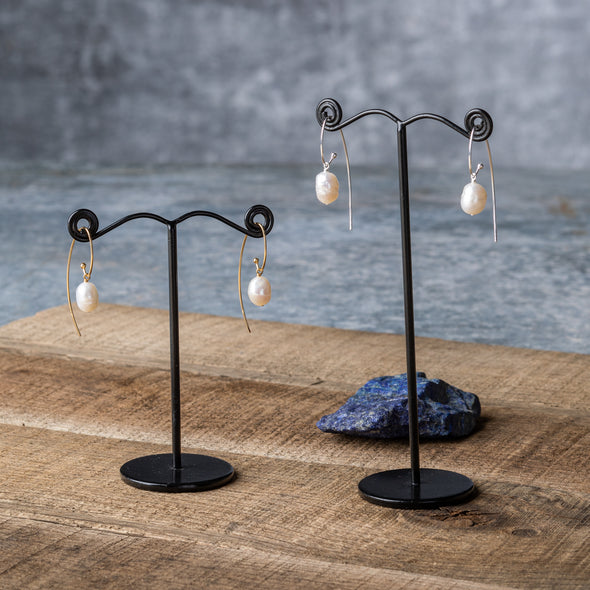 Long Drop Pearl Earrings