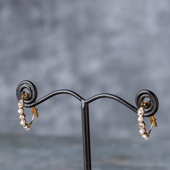 Pearl + Sparkle Hoops