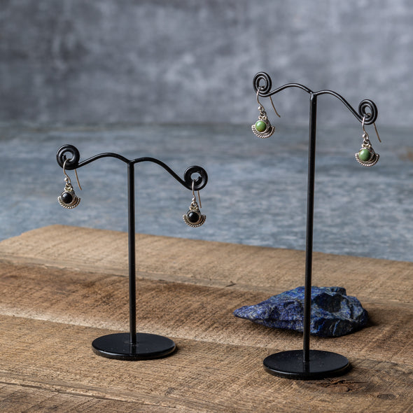 Round Drop With Fan Detail Earrings
