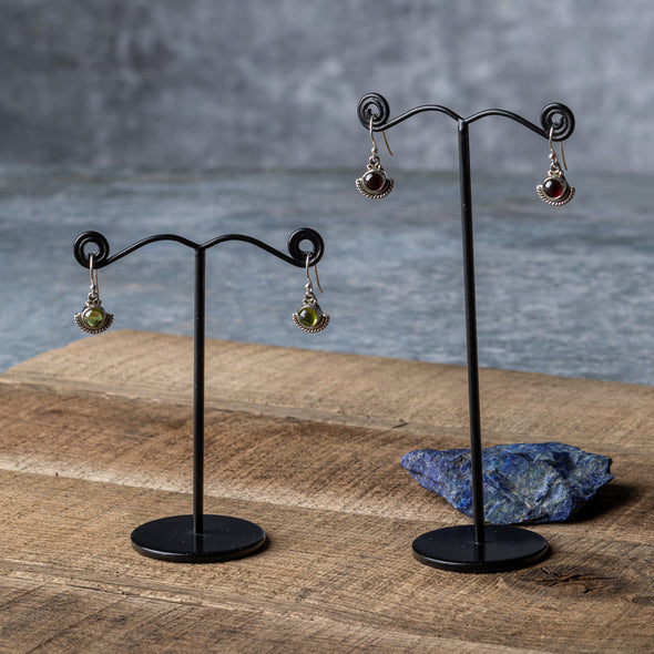 Round Drop With Fan Detail Earrings