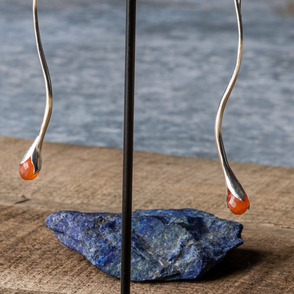 Undulating Stone Drop Earrings