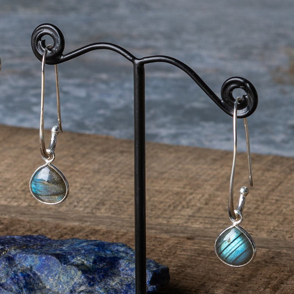 Looped Stone Teardrop Earrings