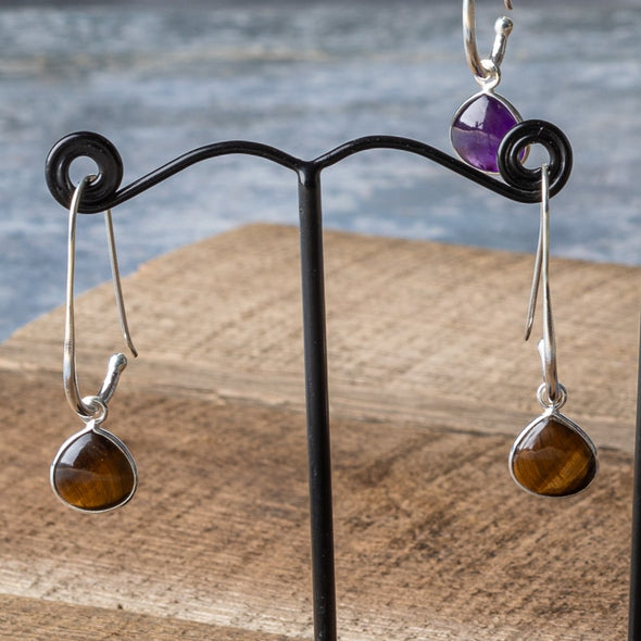 Looped Stone Teardrop Earrings