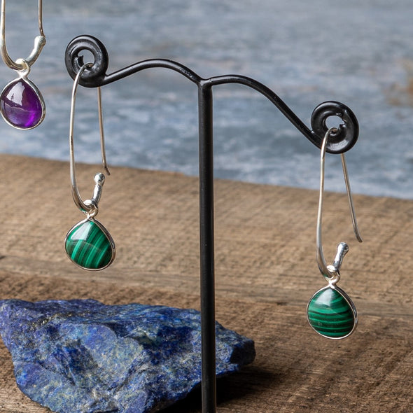 Looped Stone Teardrop Earrings