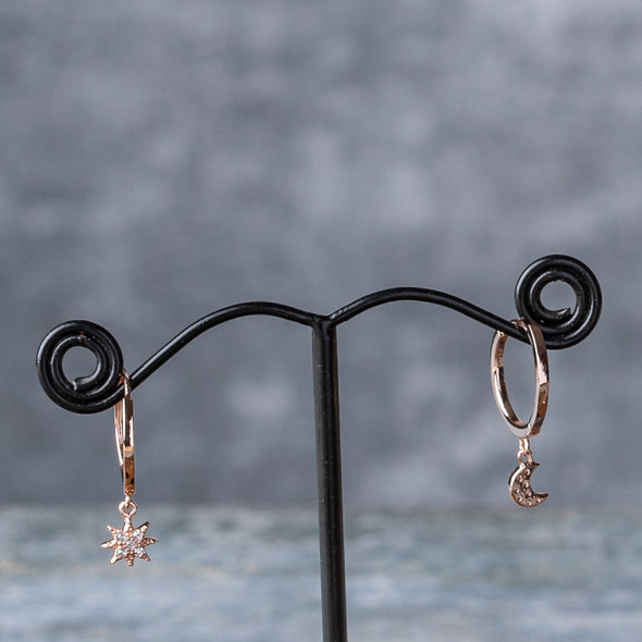 Star + Moon Sparkle Hoops