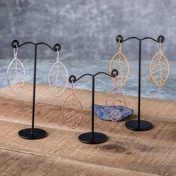 Open Leaf Drop Earrings