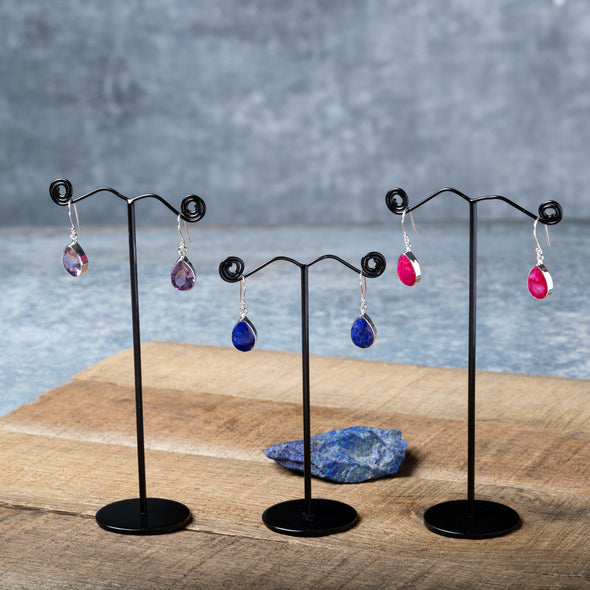 Facet-Cut Teardrop Earrings