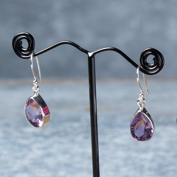 Facet-Cut Teardrop Earrings
