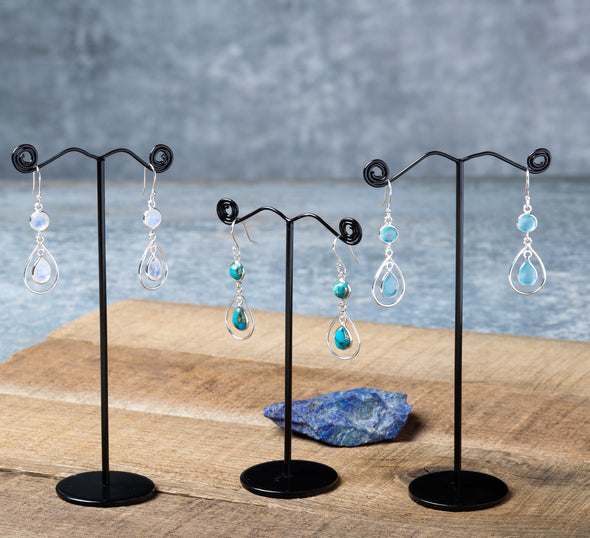 Sparkling Faceted Stone Earrings