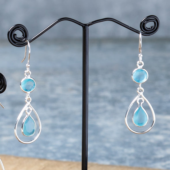 Sparkling Faceted Stone Earrings