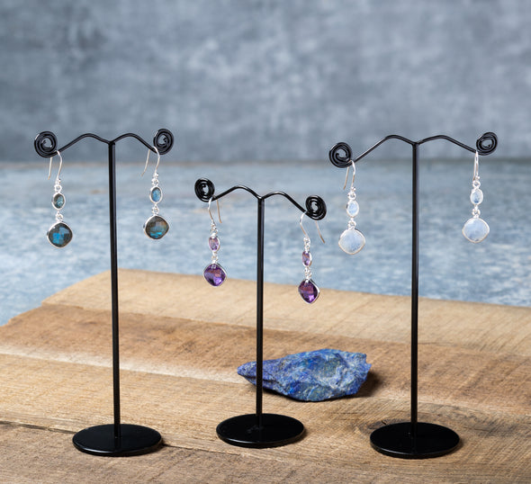 Sparkling Faceted Stone Earrings