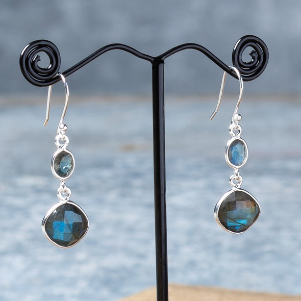 Sparkling Faceted Stone Earrings