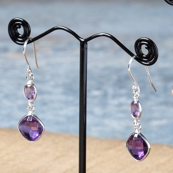 Sparkling Faceted Stone Earrings