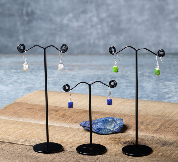 Dainty Rectangle-Cut Stone Drops