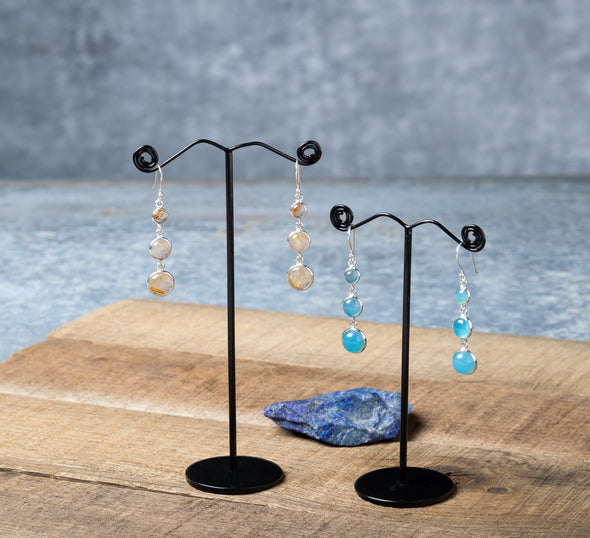Graded 3-Stone Drop Earrings