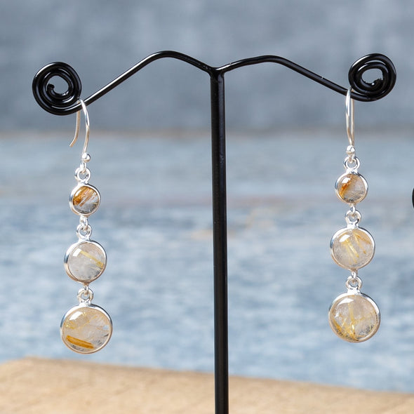 Graded 3-Stone Drop Earrings