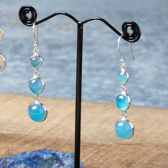 Graded 3-Stone Drop Earrings