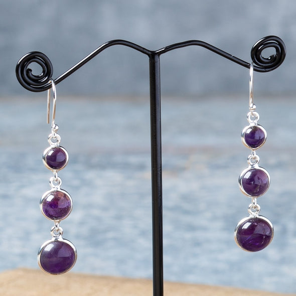 Graded 3-Stone Drop Earrings