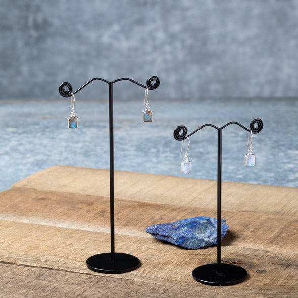 Dainty Rectangle-Cut Stone Drops