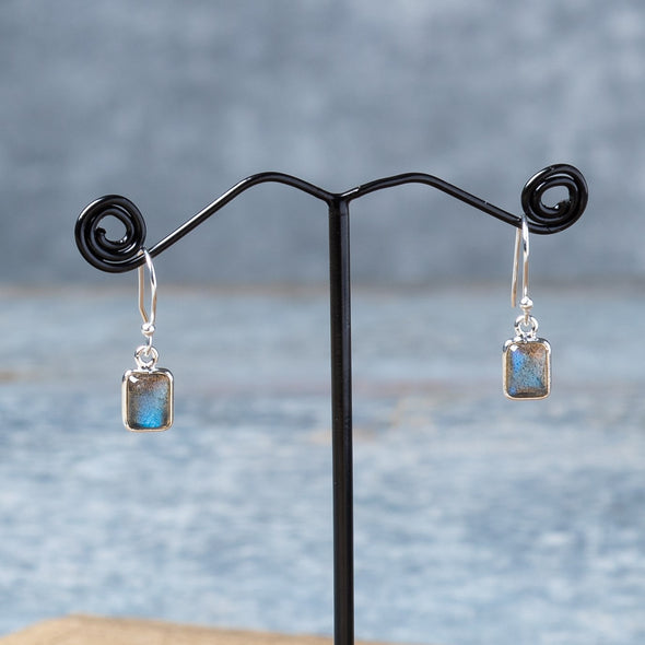 Dainty Rectangle-Cut Stone Drops