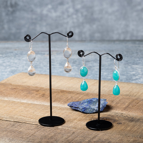 Oval + Teardrop Cabachon Earrings