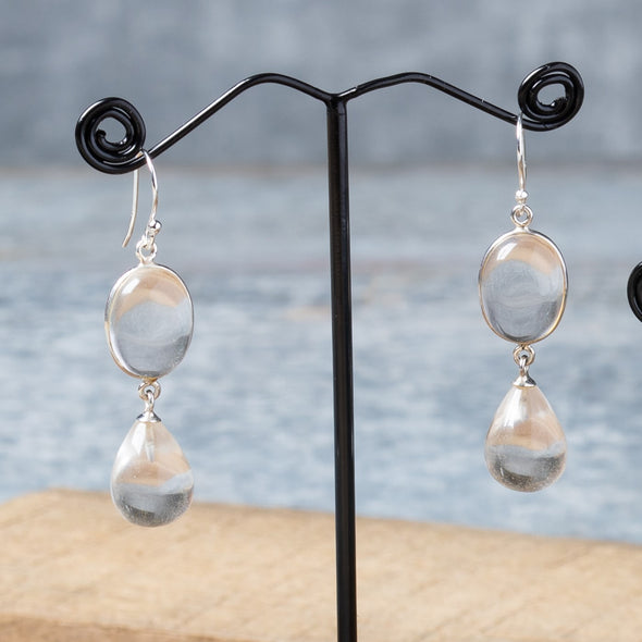 Oval + Teardrop Cabachon Earrings