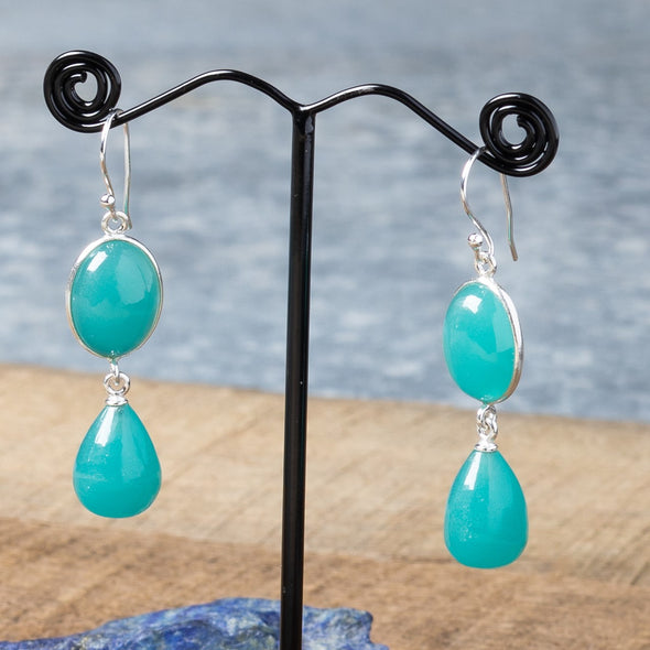 Oval + Teardrop Cabachon Earrings