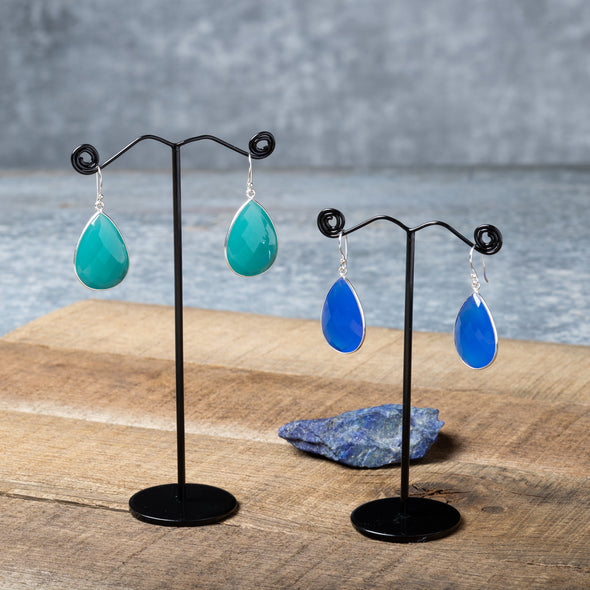 Mosaic-Cut Teardrop Earrings