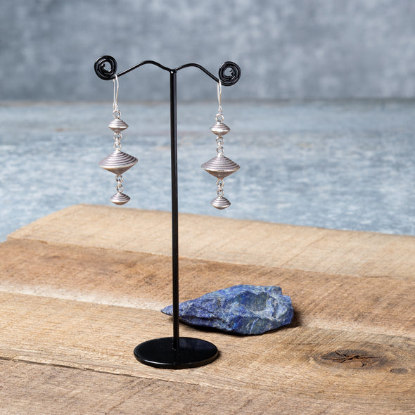 Rustic Wedge Drop Earrings