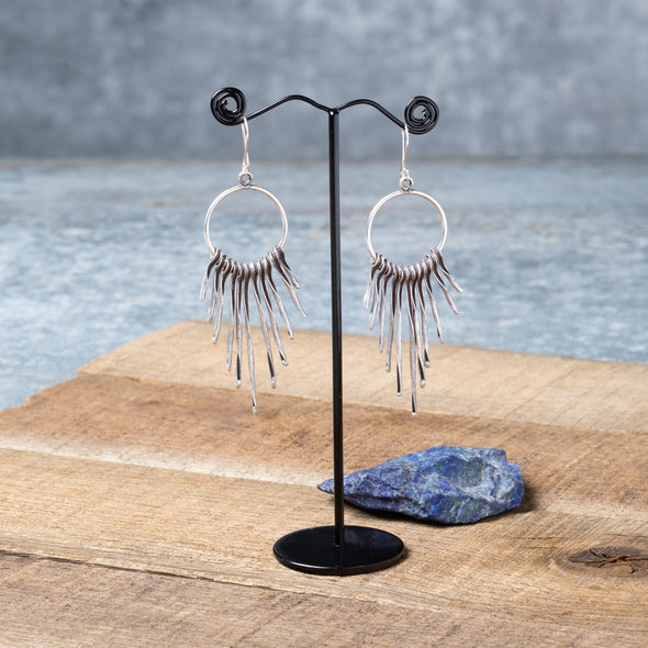 Rustic Hoop + Twist Earrings