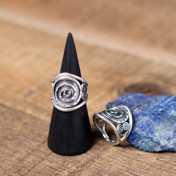 Rustic Spiral Wedge Ring